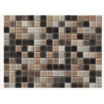 Gloss Mosaic Tiles Size 31.6×31.6 cm, Brown Color, Fluro Design | Abyat Company