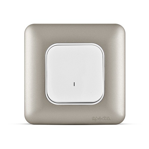 20A Double Pole Switch with LED Indicator, 1 Gang, Titanium Color, 7x7cm, 250V | Spectra