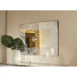    Rectangular Wall Mirrors length 120 cm, width 80 cm, Height 2 cm,  Silver Color Hans Design