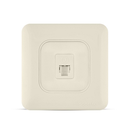 RJ11 Connector with Shutter 6P6C 1 Gang, 7x7 cm, Beige | Spectra