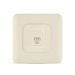 فيش RJ11 مع غطاء أمان 6P6C مفرد، 7×7 سم، بيج | Spectra