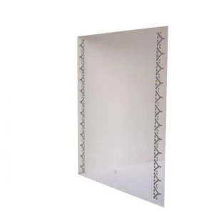 Silver Rectangular Wall Mirror 60x80cm LED Touch Control Moisture-Resistant Bathroom Vanity Mirror