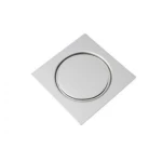 Square shower drain, dimensions 15x15 cm, chrome color