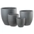 Cylinder fiber cement flower vase dark gray color size 35x35x37 cm