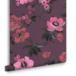 British Wallpaper Purple Color Floral Design, Size 10mx0.53m, Model 32455