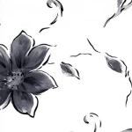Floral Wallpaper, Size 10m × 53 cm, black and white color