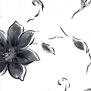 Floral Wallpaper 10m × 53 cm Black and White | Luxury line