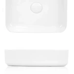 Square Ceramic Counter Top Washbasin 42 cm, Brilliant White Color