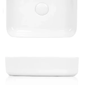 Square Ceramic Counter Top Washbasin 42x42x12 cm, Brilliant White | Hatch Company