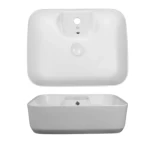 Countertop Rectangular Washbasin 15.5x40x50 cm, Matt White Color