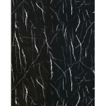 Glossy Marble alternative for kitchens, black with white veins color, model A034, size 290x122 cm