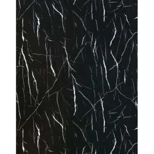 Glossy Marble Alternative for Kitchens 290x122 cm, Black with White Veins | YT-52675391