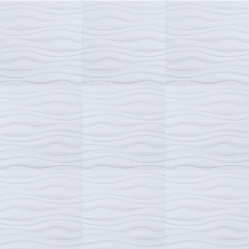 لوح جداري ثلاثي الابعاد 50×50 سم، لون ابيض | 