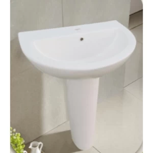 Full Base Ceramic Washbasin White Color | Prime Alarabia