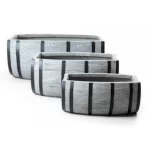 Fiberglass concrete planting pot, dimensions 60x43x27 cm, gray 