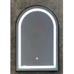 مراية حمام مضيئه مستطيل الشكل مع اطار الومنيوم أسود ، مقاس 60×90 سم، سماكة 4 ملم