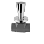Stop Cock Valve Chanal Brand PVC Schedule 80 Size ½ × ½ inch Hight 130.65 mm  Color Gray