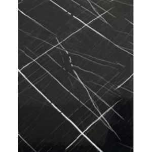 بديل رخام لامع 122×290 سم أسود بعروق ابيض، A040 | 