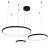 Circular Chandelier with Three Illuminated Rings, 20 - 40 - 60 cm Diameter, Black Color