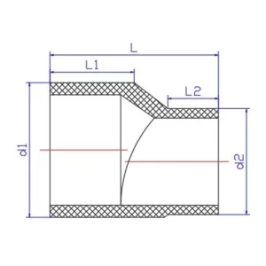 HDPE Reducer Diameter 125mm SDR 7, Length 180mm, Black | Union Pipe industry KSA