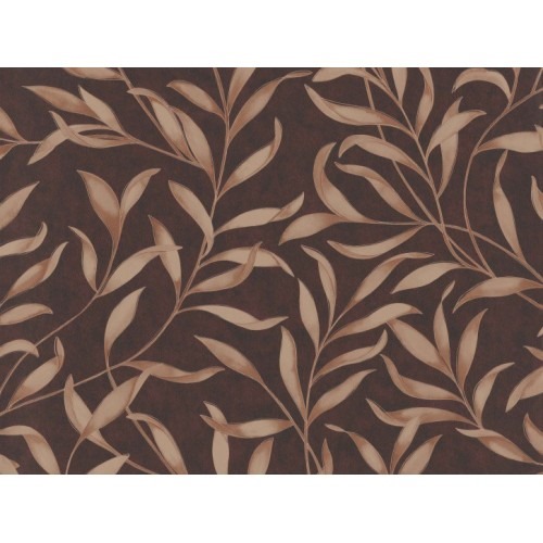 Leaf Patterned Wallpaper 10 m x 0.53 m Dark Brown | Balbaid Decor Company