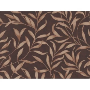 Leaf Patterned Wallpaper 10 m x 0.53 m Dark Brown | Balbaid Decor Company