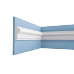 White PU Foam Decorative Wall Frames, 2.44 m Length, 3 cm Height, 1.5 cm Thickness | Zakharef Company