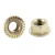Yellow Zinc Plated Serrated Flange Nut DIN 6923, Size 5 mm Height 5 mm | Aobsco Company