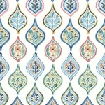 ورق جدران مشجر مقاس 10 م× 0.53 م، لون اخضر مع ازرق، موديل مديتيريين