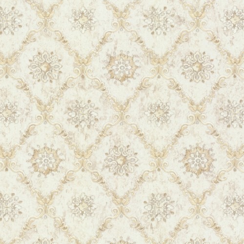 Italian Wallpaper Classic Design 10m x 1.06m, Cream Color, Model 82819 | Balbaid Decor Company