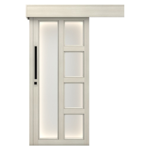 Premium Sliding Wooden Door Light Gray, Size 110×265 cm, Model GPR07 | 