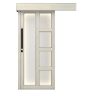Premium Sliding Wooden Door Light Gray, Size 110×265 cm, Model GPR07 | 
