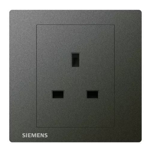 13A 1 Gang Socket 86x86mm, Dark Gray, 250V | Siemens (Delta Relfa)