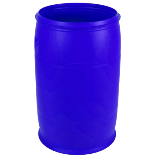 برميل HDPE بلاستيك 220 لتر مفتوح، لون أزرق، قطر 58 سم، ارتفاع 93 سم | مصنع الفريدي للصناعات البلاستيكية