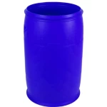 برميل HDPE بلاستيك 220 لتر مفتوح، لون أزرق، قطر 58 سم، ارتفاع 93 سم، موديل E5HTW