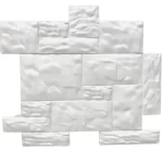 صفائح بديل الحجر للجدران، ارتفاع 50 سم، طول 70 سم، لون ابيض | شركة زخارف