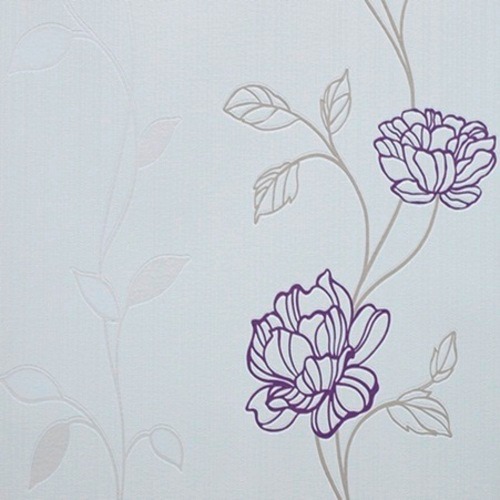 Soprano Wall Covering White with Purple, 5 m² Size, Product Number 6689-09 | Erismann