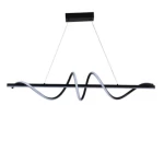 LED Hanging Chandelier with Circular Design, Size 100×200 cm, Black