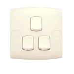 Electrical light switch 3 gang 10 Amp ALF Classic Alfanar Size 7×7 cm Color Beige 