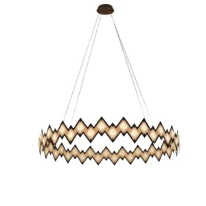 Modern LED Zigzag Ceiling Chandelier, Black | 48571