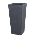 Fiberglass flower vase, height 90 cm, width 24 cm, dark gray color