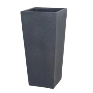 Fiberglass Flower Vase Height 90 cm, Diameter 24 cm, Dark Gray | Verde