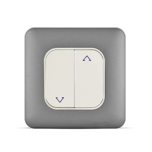 Curtain Switch 2 Gang 10 Amp 7x7 cm Dark Silver, 250V | Spectra