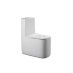 كرسي حمام مثبت أرضًا سيراميك، مقاس 30 سم، أبيض، دائري، غطاء UF