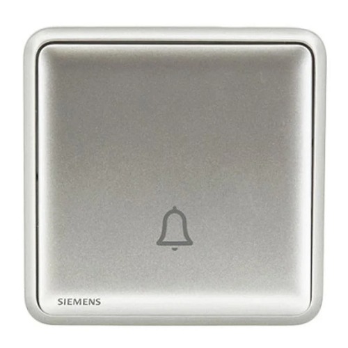 10A Doorbell Switch 86x86mm, Dark Silver, 250V | Siemens (Delta Seata)