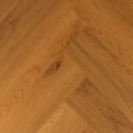 أرضيات SPC ضد الماء تصميم هرمي، مقاس 64×12.8 سم، لون بني