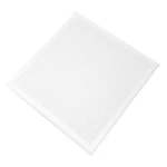 اسقف بلاط جبس مقوي بالفايبر جلاس مخرم، حافة لاي ان ، مقاس 600×600 ملم، سمك 12.5 ملم لون ابيض، تصميم مربع صغير