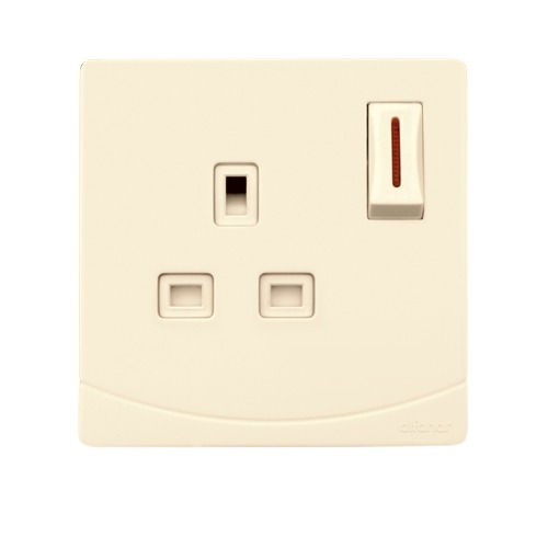 Special Socket with Switch 2 Way 15 Amp Size 7x7 cm Beige | Al Fanar
