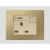 Triple Socket with USB-C, Art DNA E62, Gold Color, Size 7×7 cm, 13 Amp