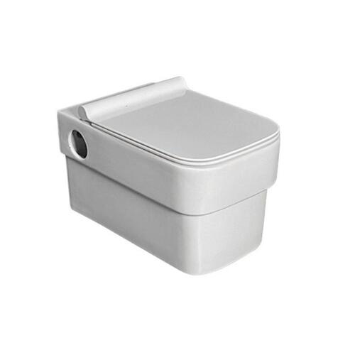 Wall-Hung Ceramic Restroom Square 56x37x35 cm White Cover UF | Al Muhaidib Sanitary and Ceramic